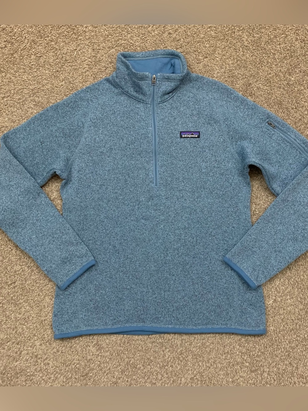 Patagonia Better Sweater Womens Medium Blue Quarter Zip Fleece Outdoor Pullover